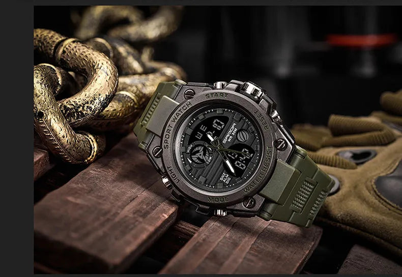 Sports Dual Display Watch – Outdoor, Multi-Kinetic Energy Powered