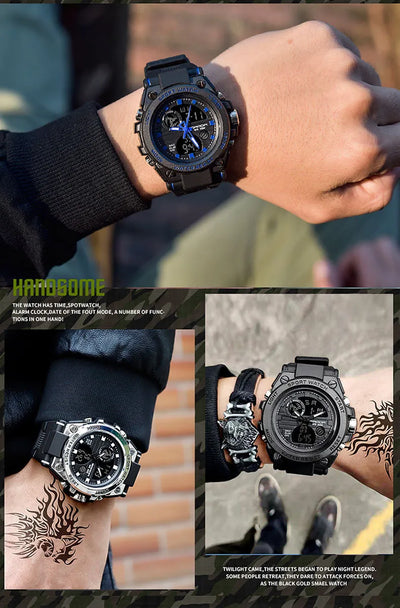 Sports Dual Display Watch – Outdoor, Multi-Kinetic Energy Powered