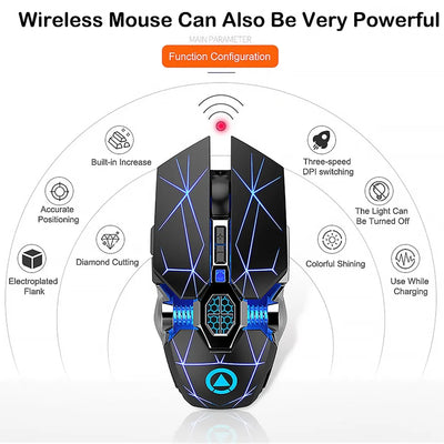 Silver Eagle A7 Soundless Rechargeable Wireless Mouse (Computer Accessories
