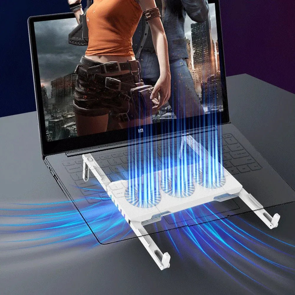 Portable Laptop Cooling Pad with 3 USB Fans, Plug & Play Gaming Cooler for 17-Inch PC