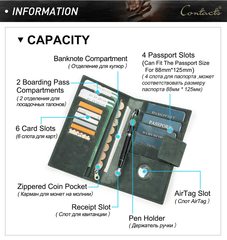 👜 Genuine Leather Passport Pouch