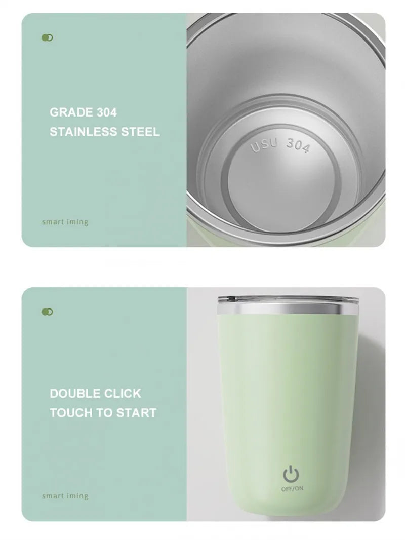 Automatic Self-Stirring Mug – Stainless Steel Magnetic Mixer-350ml
