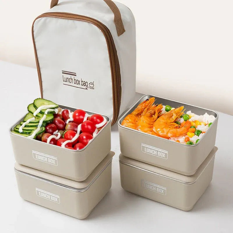 3-Layer Lunch Box Set with Insulated Carry Bag – Leakproof & Stackable