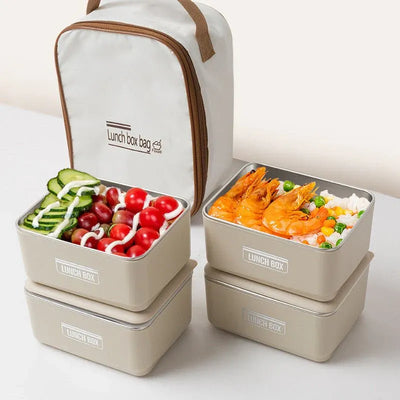 3-Layer Lunch Box Set with Insulated Carry Bag – Leakproof & Stackable