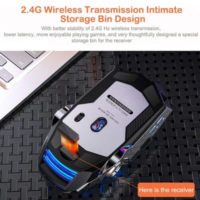 Silver Eagle A7 Soundless Rechargeable Wireless Mouse (Computer Accessories