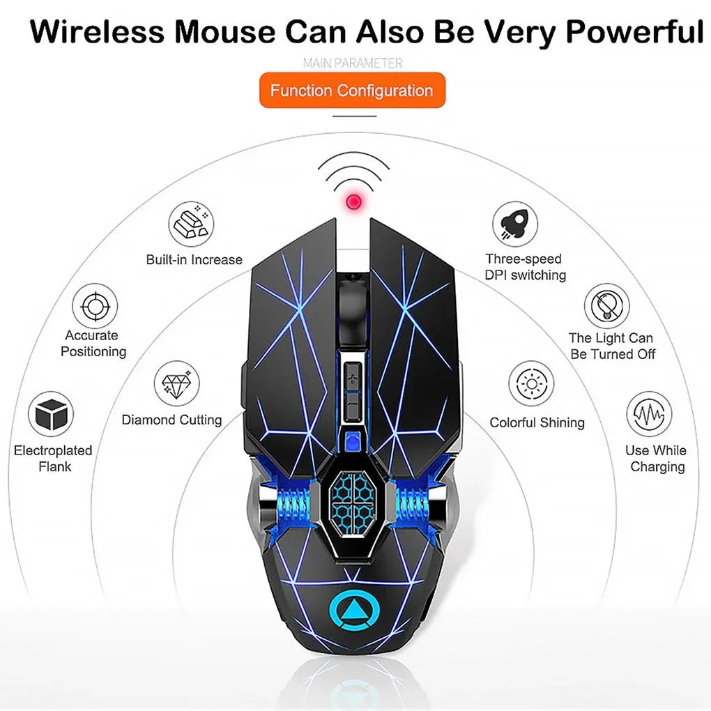 Silver Eagle A7 Soundless Rechargeable Wireless Mouse (Computer Accessories