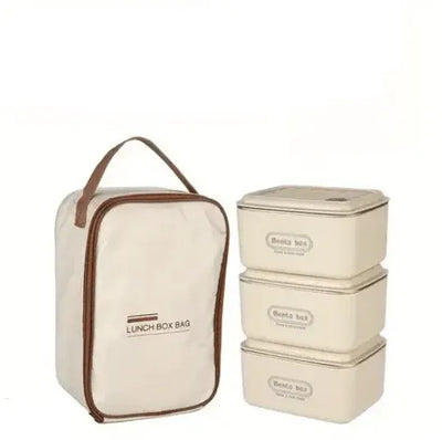 3-Layer Lunch Box Set with Insulated Carry Bag – Leakproof & Stackable
